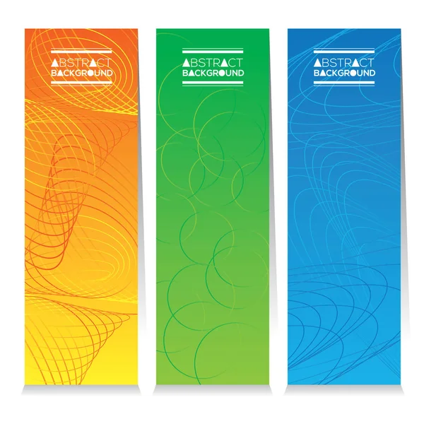 Ensemble de conception moderne de trois bannières verticales colorées abstraites Illustration vectorielle — Image vectorielle