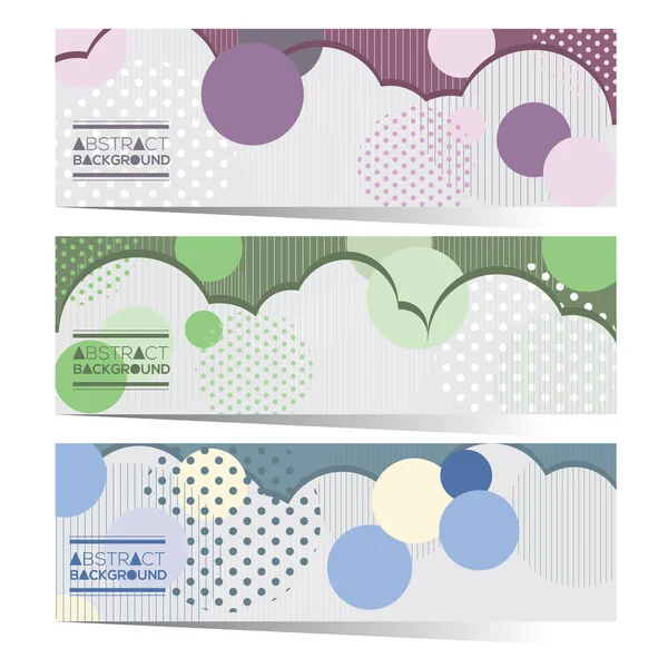 Moderne Design Set van drie kleurrijke grafische horizontale Banners vectorillustratie — Stockvector