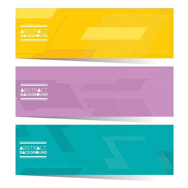 Conjunto de design moderno de três banners horizontais gráficos coloridos ilustração vetorial — Vetor de Stock
