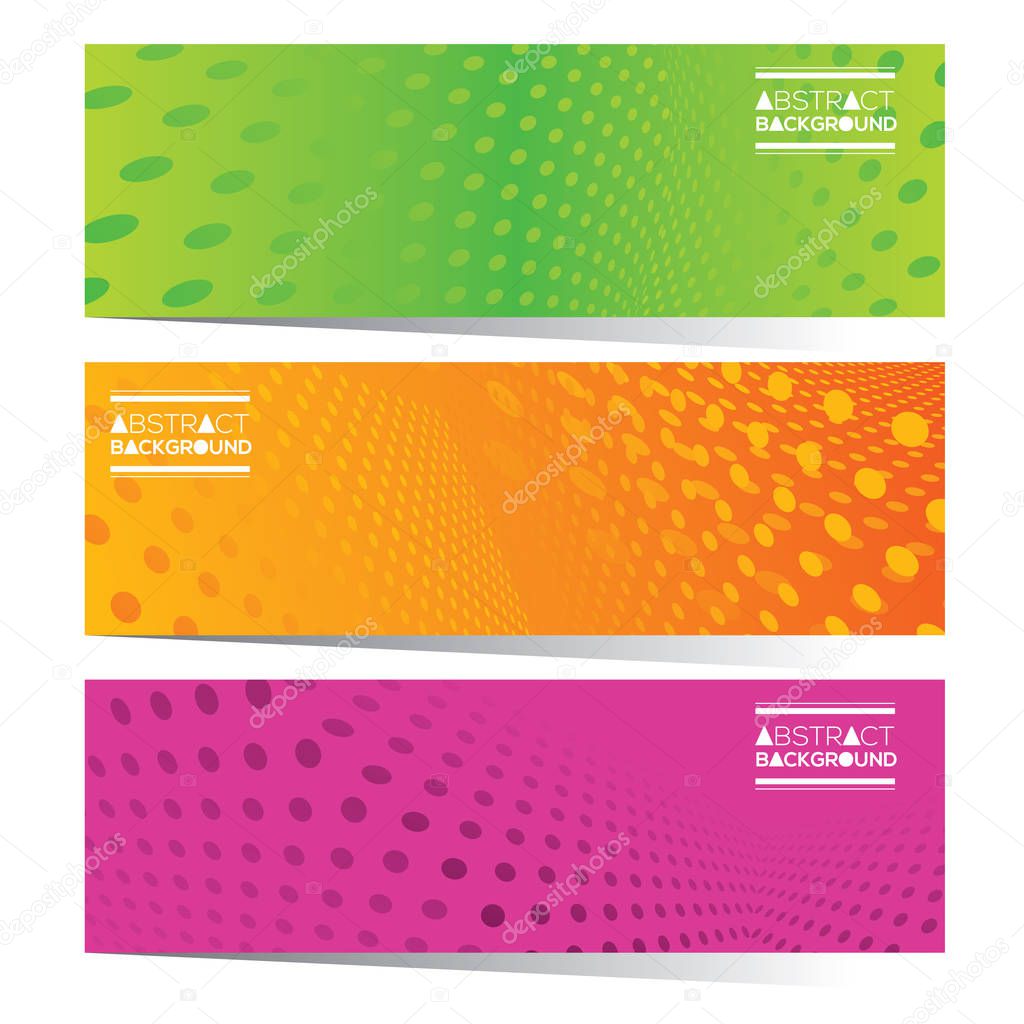 Modern Design Set Of Three Colorful Graphic Horizontal Banners Vector Illustration
