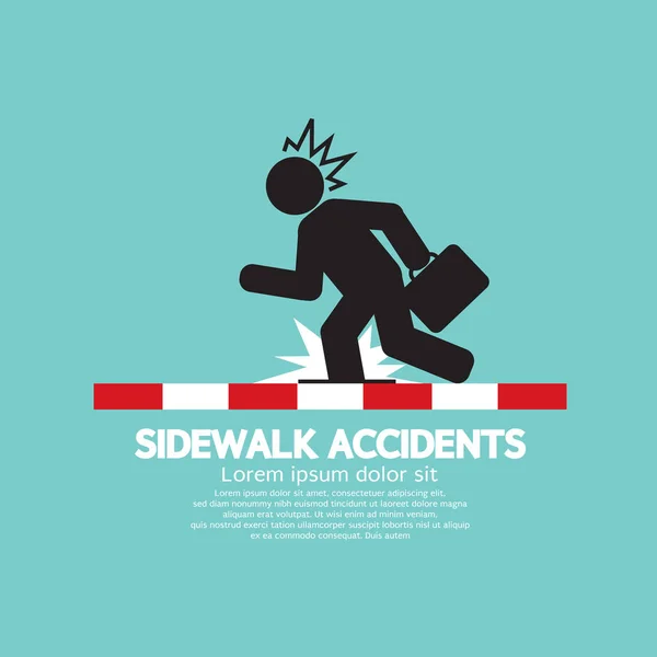 Homme d'affaires obtenir des accidents sur le trottoir Illustration vectorielle de symbole noir — Image vectorielle