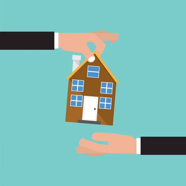 Comprando Casa, Investimento Imobiliário Conceito Vector Ilustração — Vetor de Stock