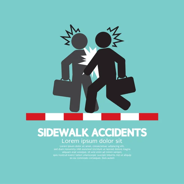 Businessmen Get Accidents On Sidewalk Black Symbol Vector Illustration — Stock Vector