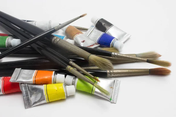 Pile of water color tubes — Stock Photo, Image