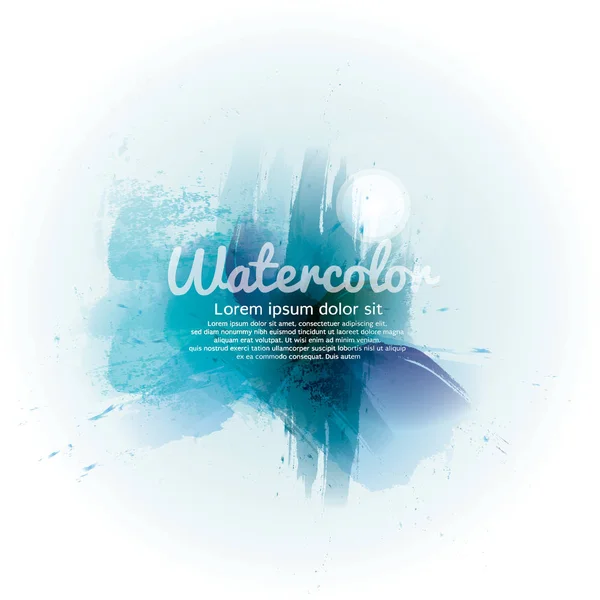 Blå vattenfärg abstrakt bakgrund vektorillustration — Stock vektor