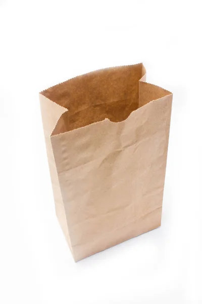 Recycle Paper Bag Isolated On White Background — Stock Photo, Image