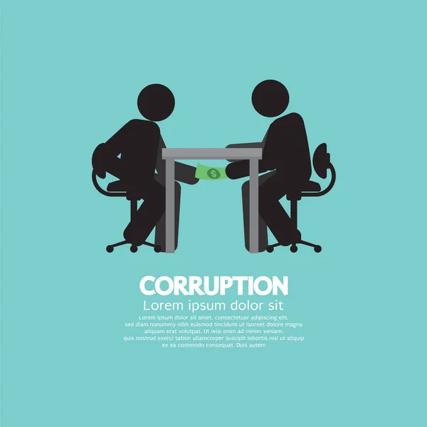 Black Symbol Of Two Men In Corruption Concept Vector Illustration — Stock Vector
