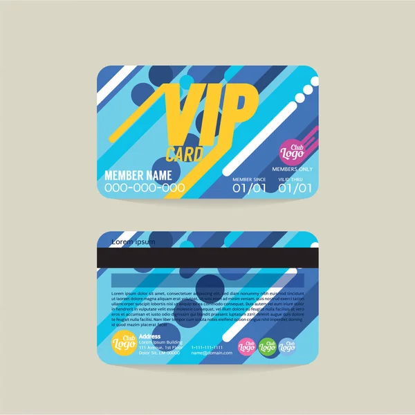 Modèle de carte de membre VIP avant et arrière Illustration vectorielle — Image vectorielle