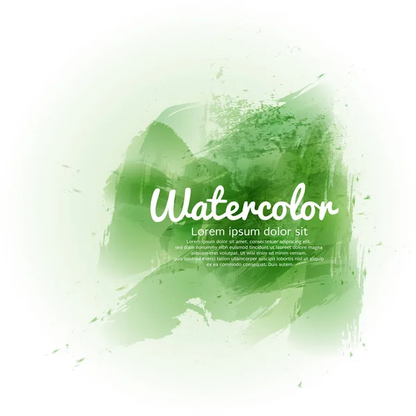 Verde aquarela abstrato fundo vetor ilustração —  Vetores de Stock