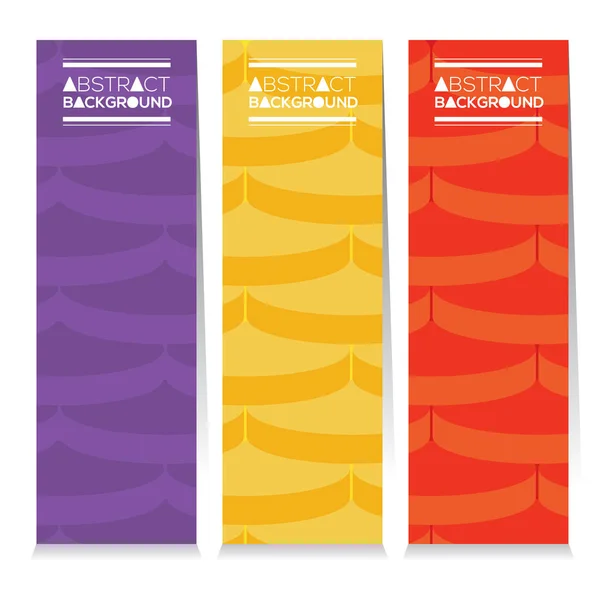 Uppsättning av tre färgstarka grafiska mönster vertikala Banners vektorillustration — Stock vektor