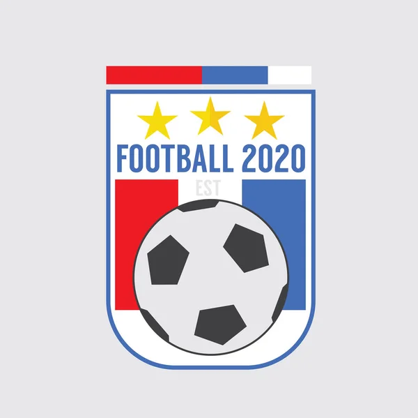 2020年足球或足球徽章病媒示范 — 图库矢量图片