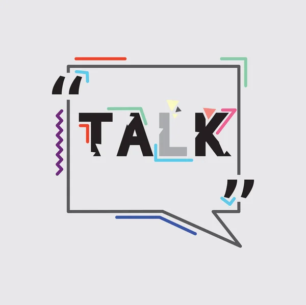 Talk-Textblase mit trendiger flacher geometrischer Sprachvektorillustration — Stockvektor