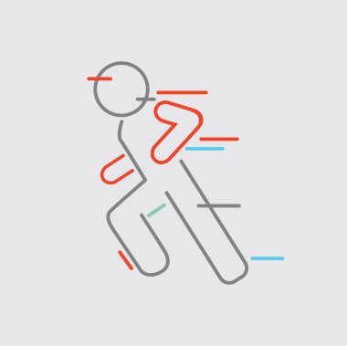 Soyut Çalışan Adam Satırı Simge Vektörü ResmiComment