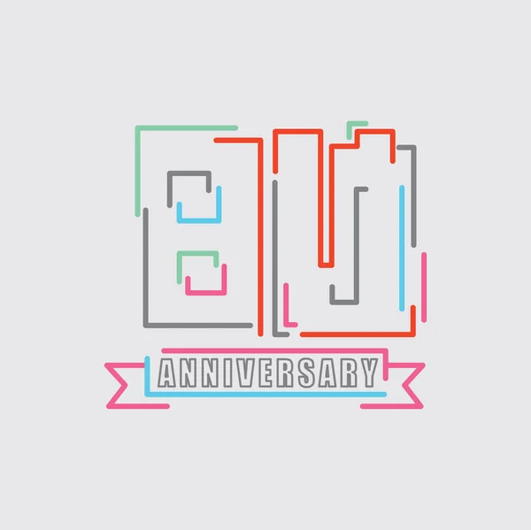 80-річчя Логотип День народження Святкування абстрактного дизайну Векторні ілюстрації — стоковий вектор