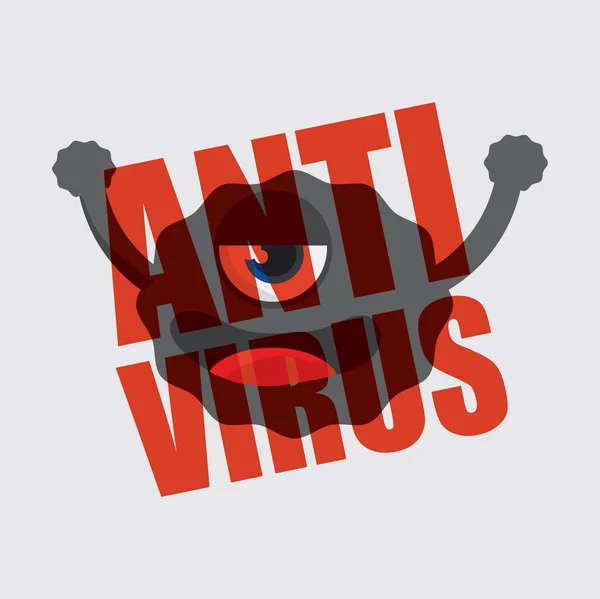 Illustrazione vettoriale del personaggio antivirus del fumetto — Vettoriale Stock