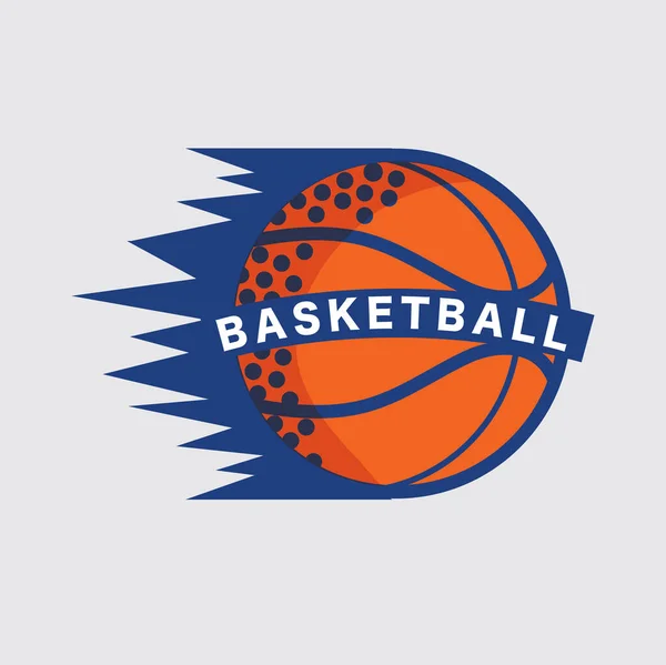 Logo Del Baloncesto White Ball Sport American Game Vector Illustration — Vector de stock