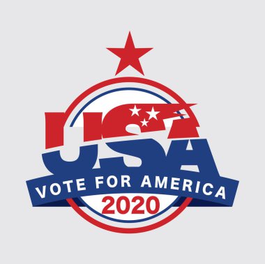 2020 Amerika Birleşik Devletleri Başkanlık Seçimi Seçim Tasarımı Tipografi Logo Vektörü İllüstrasyonu