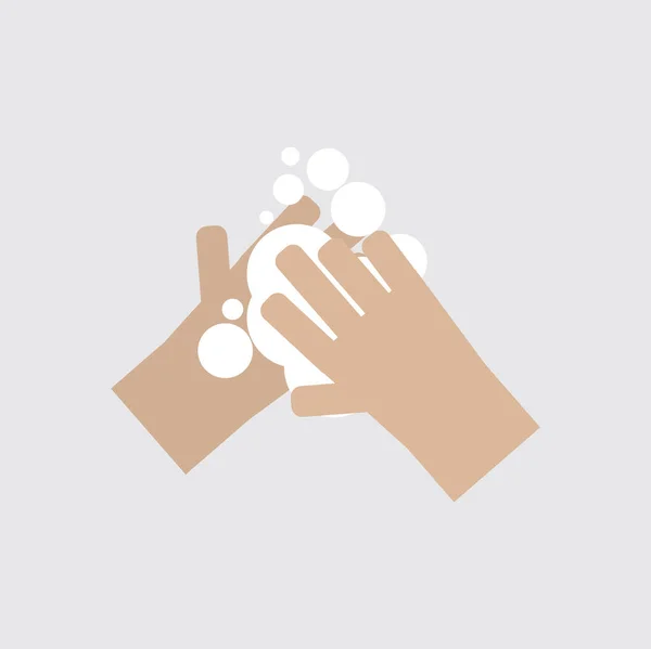 Wassen Hand Met Zeep Reinigen Voorkomen Kiemen Vector Illustratie — Stockvector