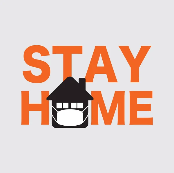 Letters Stay Home Allow People Stay House Prevent Corona Virus — 图库矢量图片