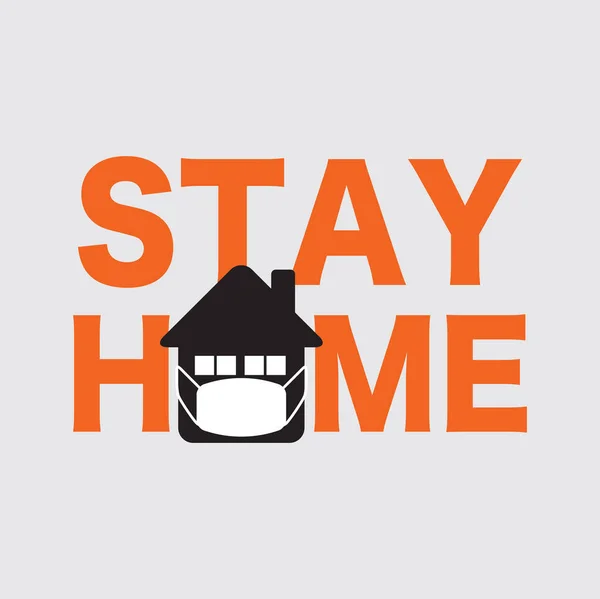 Letters Stay Home Mensen Toe Staan Het Huis Blijven Het — Stockvector