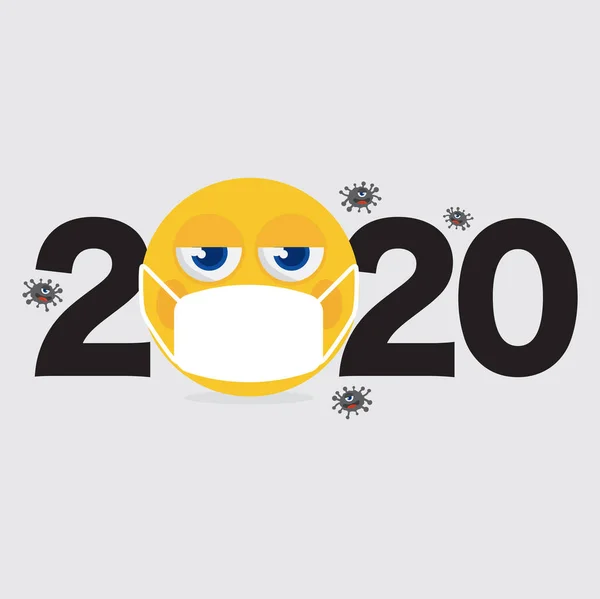 Rok 2020 Jest Rokiem Rozprzestrzeniania Się Wirusa Korony Całym Świecie — Wektor stockowy