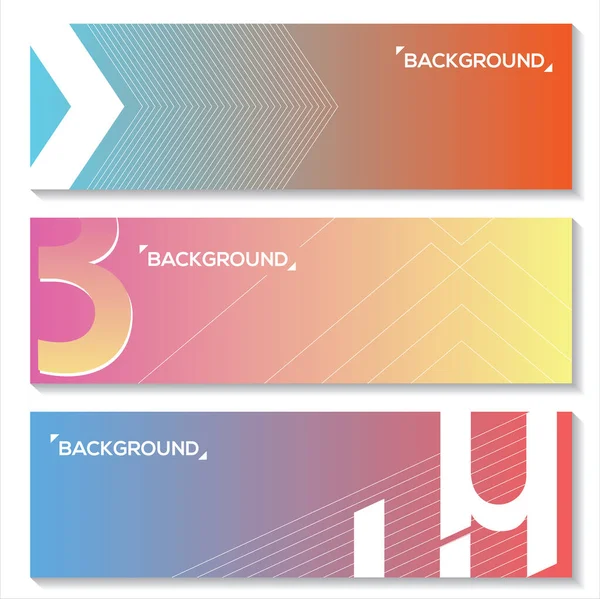 Abstract Futuristic Banner Collection Three Vector Set — Stock Vector