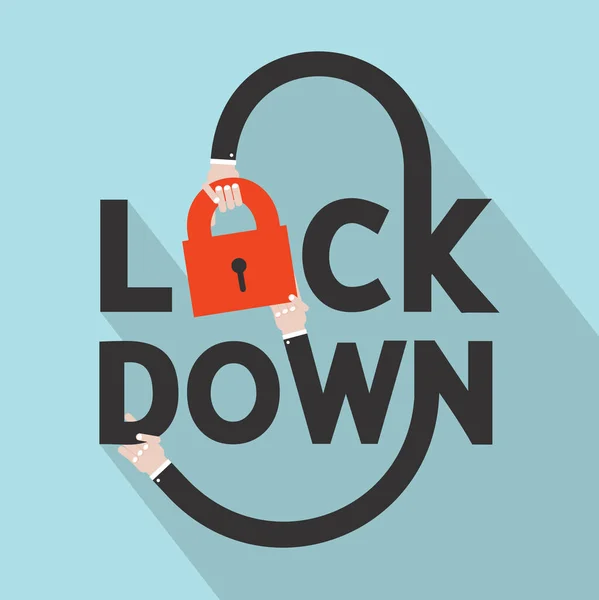 Lockdown Font Icon Locking Prevent Corona Virus Covid Spread Widely — Stock Vector