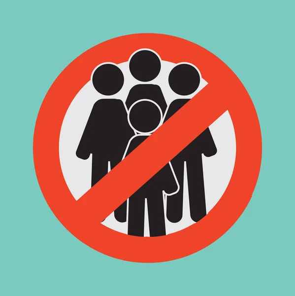 禁止在群中禁止群集 以提供安全的社会距离传病媒介说明 防止考罗纳维或Covid — 图库矢量图片
