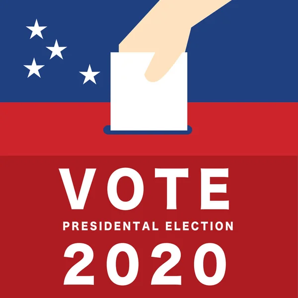 Mise Main Papier Vote Dans Urne Usa Election Présidentielle 2020 — Image vectorielle