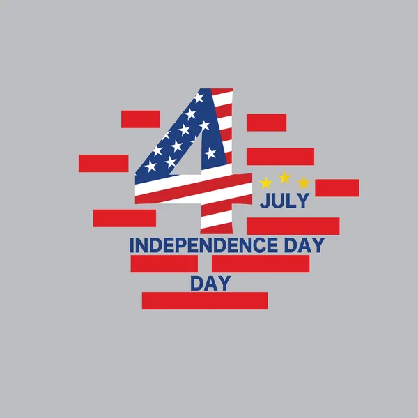 Onafhankelijkheidsdag Juli United States National Day Design Typografie Vector Illustration — Stockvector