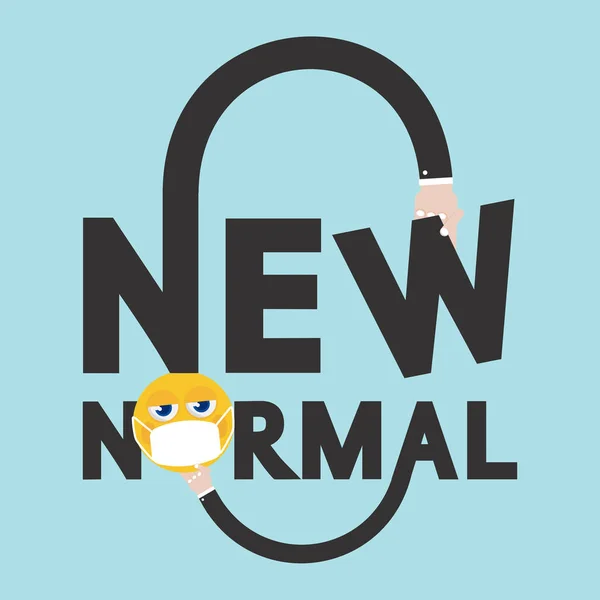New Normal Font Design Typography Vector Illustration Inglês Novo Modo —  Vetores de Stock