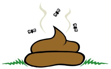 brown poop with fly clipart
