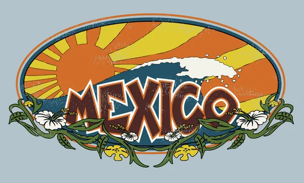 Východ slunce Mexiko symbol — Stockový vektor