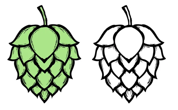 Etiqueta de símbolo de cerveza Hop — Vector de stock