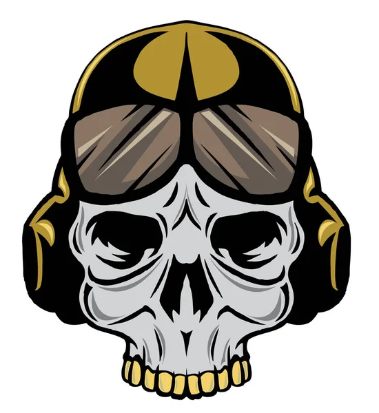 Skull in the military helmet — Stock Vector