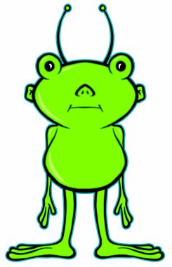 sevimli yeşil uzaylı