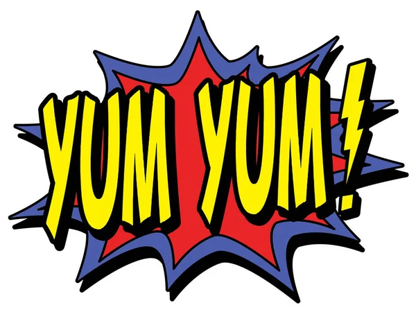 Знак взрыва Yum Yum — стоковый вектор
