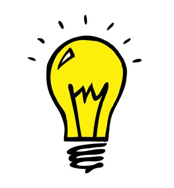 Beyaz arka plan üzerinde parlak ampul