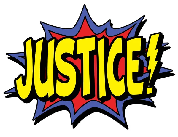 Justice Comic Burst White Background — Stock Vector