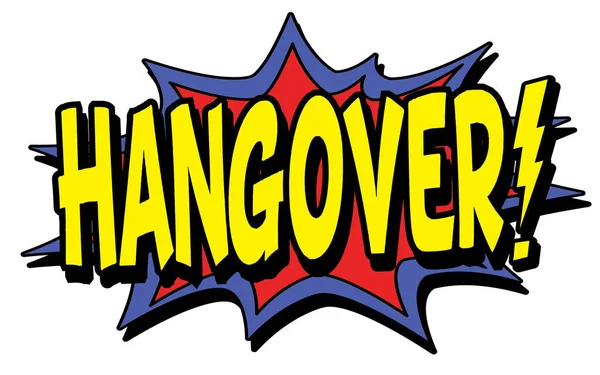 Hangover Speech Bubble Yellow Red Blue Colours Isolated White Background — Stock Vector