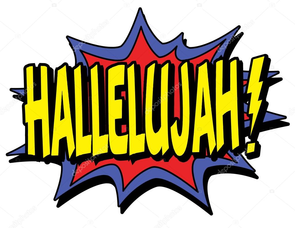 hallelujah comic burst ,vector illustration 