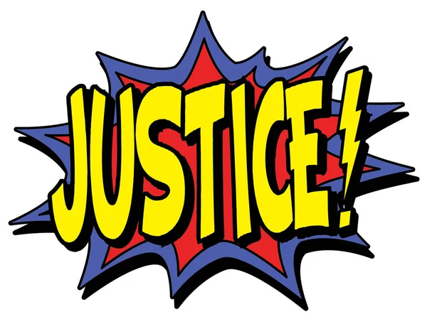 Lettering Justice Comics Style White Background — Stock Vector