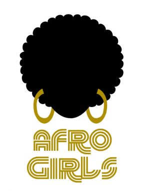 vektör çizim tasarım afro Kraliçe yazı beyaz arka plan üzerinde izole kadın silueti