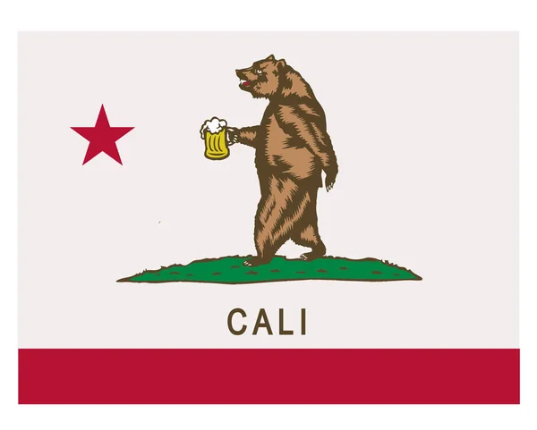 Bigfoot Silhouette Beer Mug Cali Letters Simply Vector Illustration — ストックベクタ