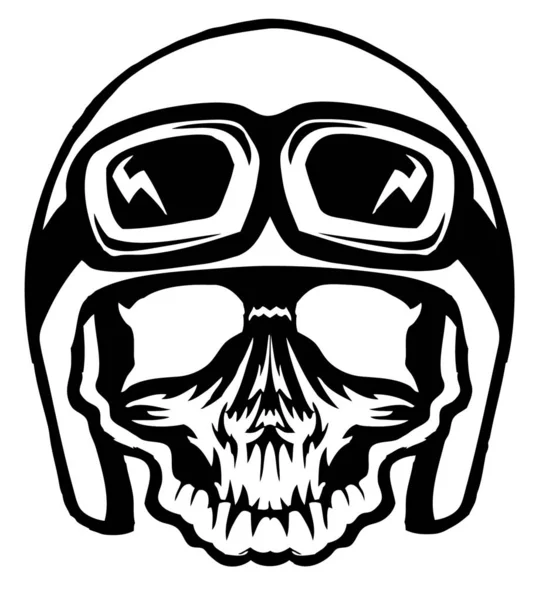 Armee Menschlicher Schädel Helm Auf Weißem Hintergrund — Stockvektor
