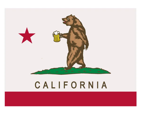 Silhouette Bigfoot Con Boccale Birra Lettere Della California Semplicemente Illustrazione — Vettoriale Stock