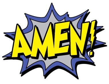 Çizgi romanın içinde amin, basitçe vektör illüstrasyonu 