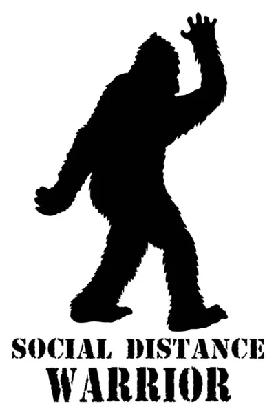 Bigfoot Social Distance Guerrier Illustration Vectorielle Simple — Image vectorielle