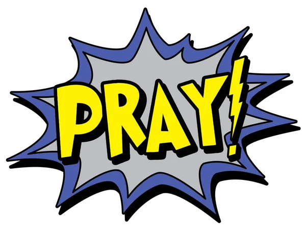 Pray Comic Burst Simply Vector Illustration — Stock Vector