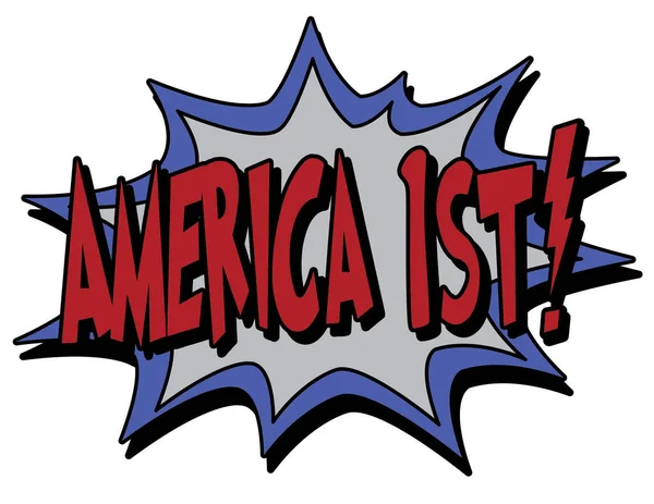Amerika Först Komisk Brast Helt Enkelt Vektor Illustration Royaltyfria illustrationer